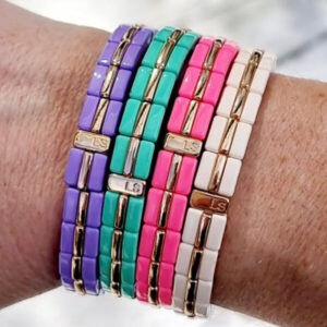 Emaille armbanden met golden stripe