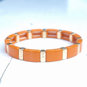 EMAILLE ARMBAND LABELSIX ORANJE