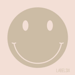Smiley sticker beige 10x10cm
