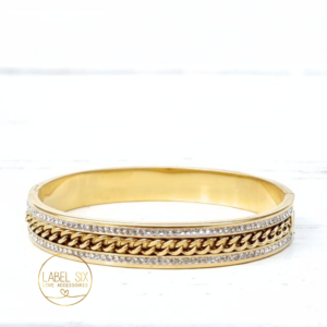 Bangle infinity strass goud