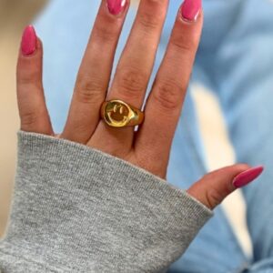 Label Six happy smile ring, mooie ring van hoogwaardig stainless steel.