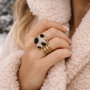 Label Six animal print, mooie ring van hoogwaardig stainless steel.