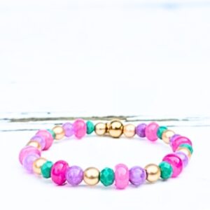 Kleurrijke kralenarmband in lente kleuren. Spring ’26 collectie Label Six