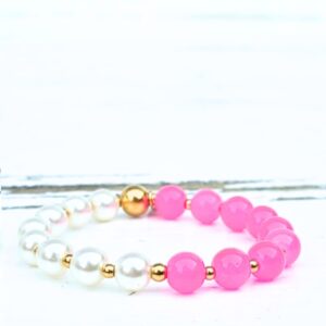 roze parel kralenarmband Label Six