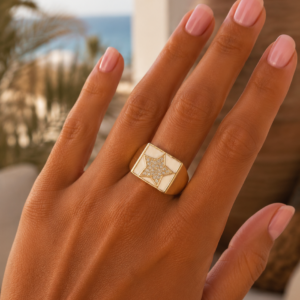 De nieuwe stainless steel ring van Label Six, verkrijgbaar in wit en roze