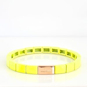 Emaille armband van Label Six in neon yellow