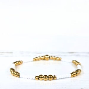 Kralenarmband Label Six balance wit