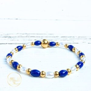 Kralenarmband blue pearl