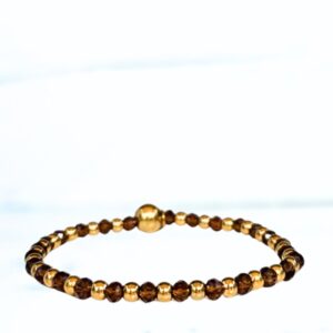 Kralenarmband bruin facet