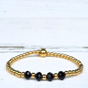 Kralenarmband four sparkling black