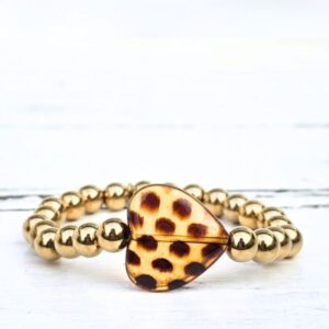 Kralenarmband Leopard hart