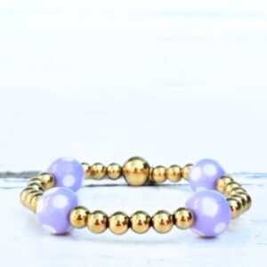 Kralenarmband Lila dots