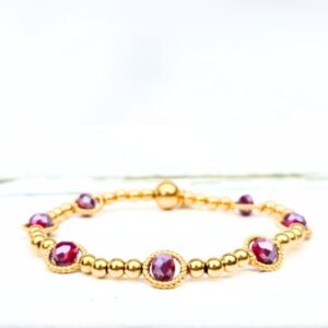 Kralenarmband bordeaux seven