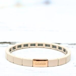 Label Six armband emaille creme